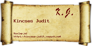 Kincses Judit névjegykártya